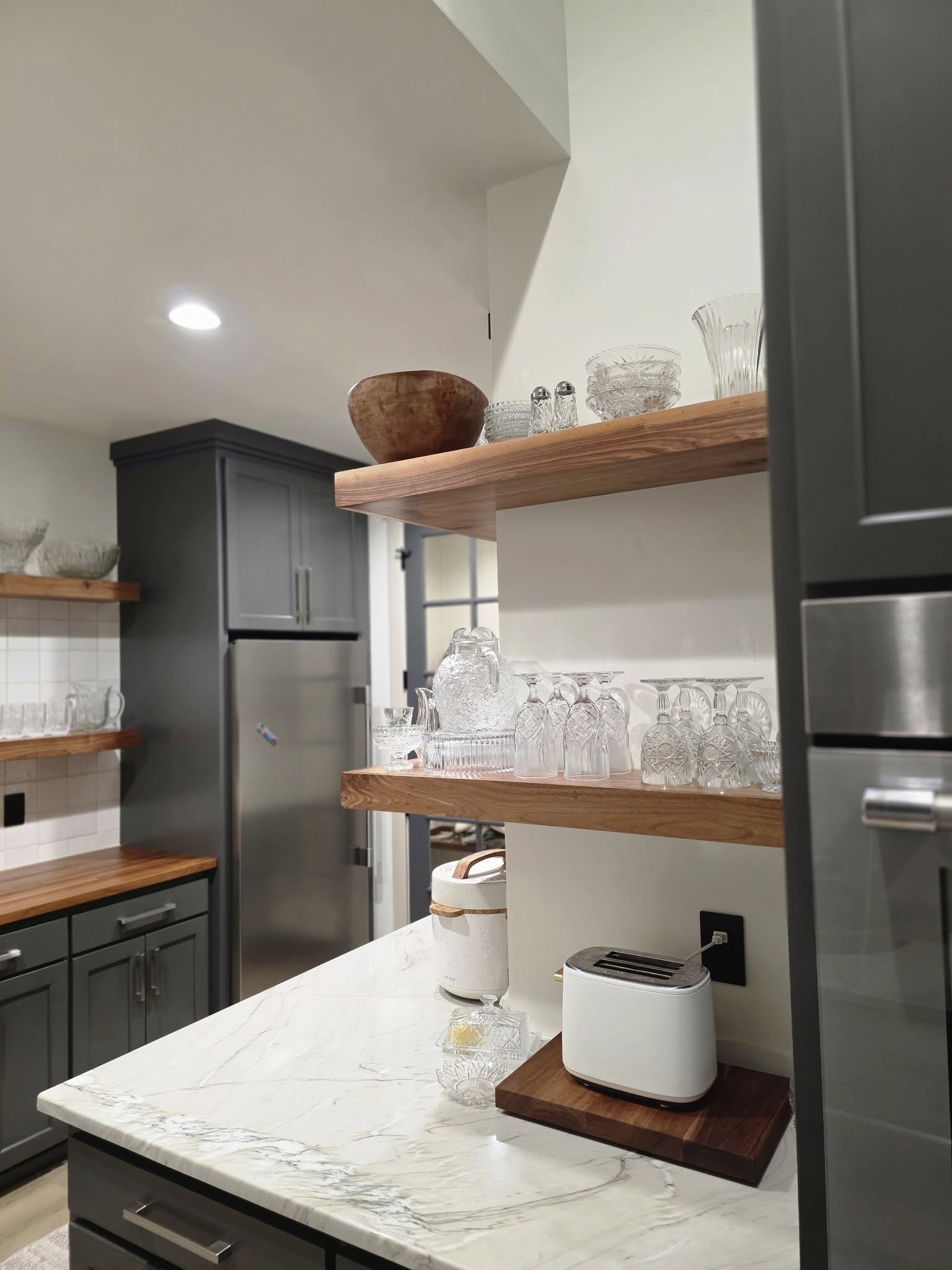 Toaster on wooden kitchen counter